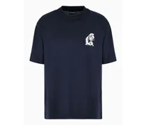 OFFICIAL STORE T-shirt In Jersey Misto Lyocell Con Ricamo French Bulldog Asv