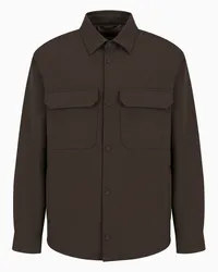 Emporio Armani OFFICIAL STORE Giacca Camicia Comfort Fit In Nylon Soft Hand Militare