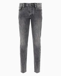 Emporio Armani OFFICIAL STORE Jeans J75 Slim Fit In Denim Stretch Touch Felpa Lavaggio Marmorizzato Grigio