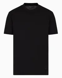 Emporio Armani OFFICIAL STORE T-shirt In Jersey Jacquard A Rilievo Effetto 3d Asv Nero