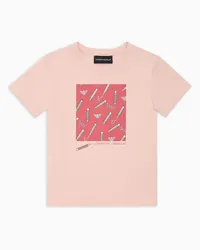 Emporio Armani OFFICIAL STORE T-shirt In Jersey Con Stampa Back To School Asv Rosa