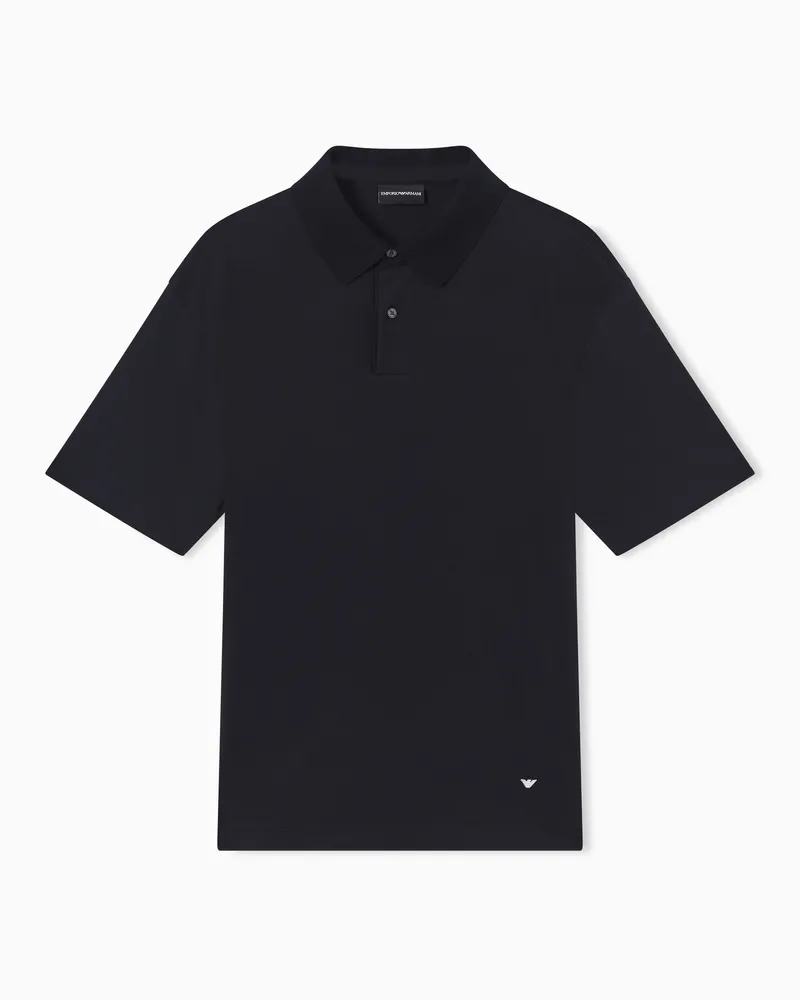 Emporio Armani Polo loose fit in jersey light Blu