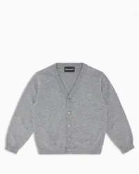 Emporio Armani OFFICIAL STORE Cardigan Scollo V In Misto Lana Grigio