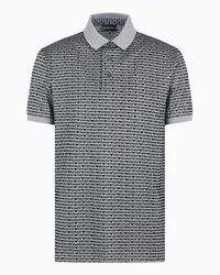 Emporio Armani OFFICIAL STORE Polo In Jersey Misto Lyocell Con Lettering Flock All Over Asv Grigio