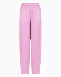 Emporio Armani OFFICIAL STORE Pantaloni A Vita Elastica In Tessuto Trilobato Rosa