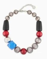 Emporio Armani OFFICIAL STORE Collana Girocollo Con Boules E Pietre Geometriche Multicolor