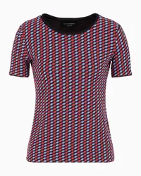 Emporio Armani OFFICIAL STORE Maglia In Jersey Jacquard Motivo A Rilevo Effetto 3d Rosso