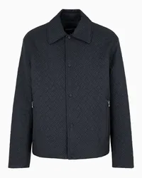 Emporio Armani OFFICIAL STORE Blouson A Collo Classico In Nylon Matelassé Oxford Look Blu