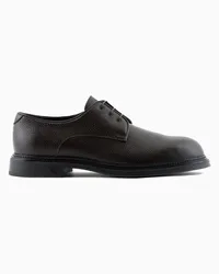 Emporio Armani OFFICIAL STORE Derby In Pelle Granata Marrone