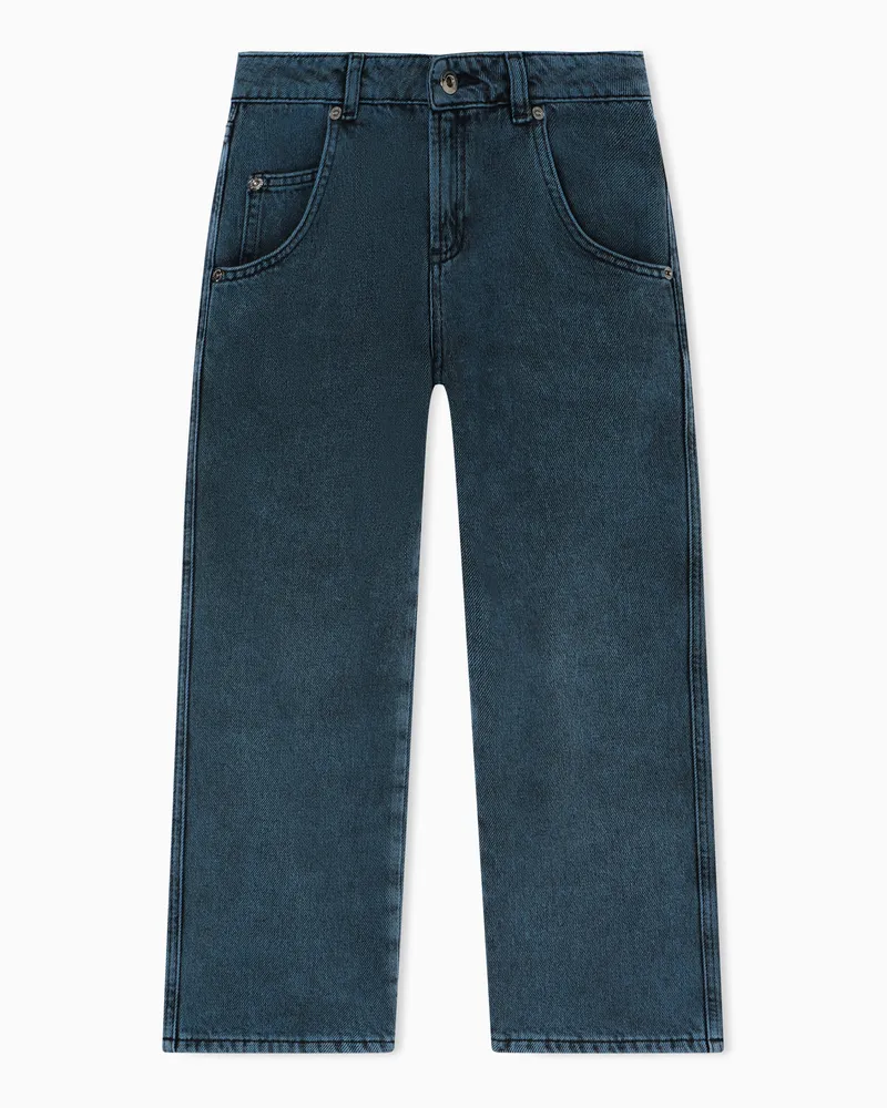 Emporio Armani Jeans loose fit in denim used look Blu