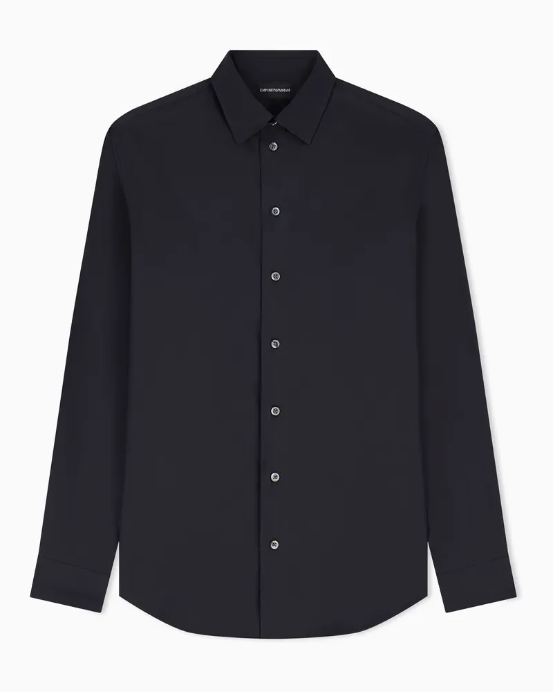 Emporio Armani Camicia in tecno cotone stretch Nero
