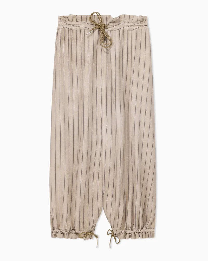 Emporio Armani Pantaloni jodhpur in tessuto canneté tinto a freddo Beige