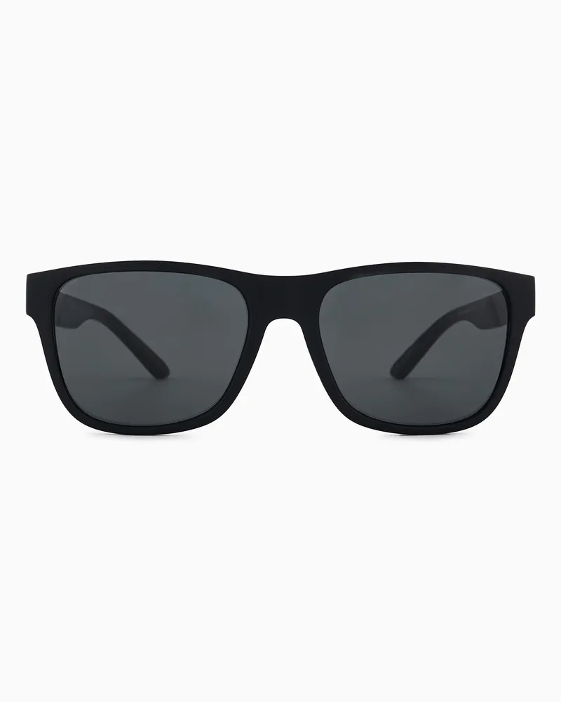 Emporio Armani Occhiali da sole da uomo forma squadrata Asian fit Nero