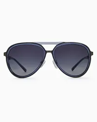 Emporio Armani OFFICIAL STORE Occhiali Da Sole Uomo Forma Pilot Blu