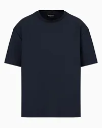 Emporio Armani OFFICIAL STORE T-shirt In Seersucker Tecnico Super Leggero Blu