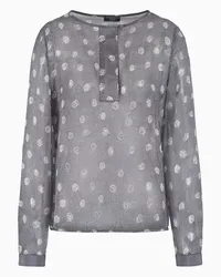 Emporio Armani OFFICIAL STORE Blusa In Chiffon Di Seta Con Stampa Pois Astratti All Over Icon Fantasia