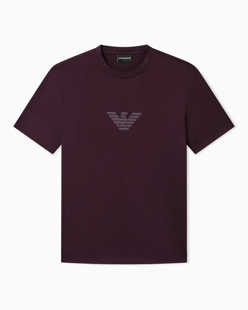 Emporio Armani T-shirt in jersey Pima con stampa logo Viola