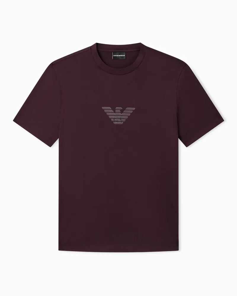 Emporio Armani T-shirt in jersey Pima con stampa logo Viola