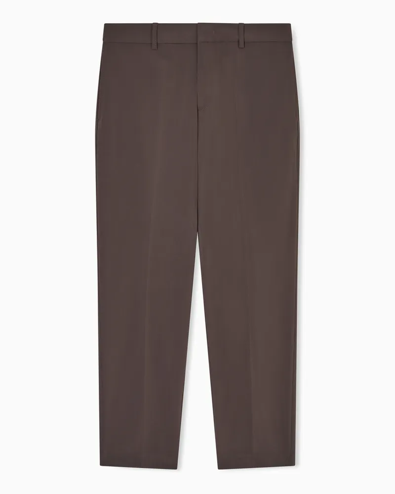 Emporio Armani Pantaloni in nylon misto viscosa Marrone