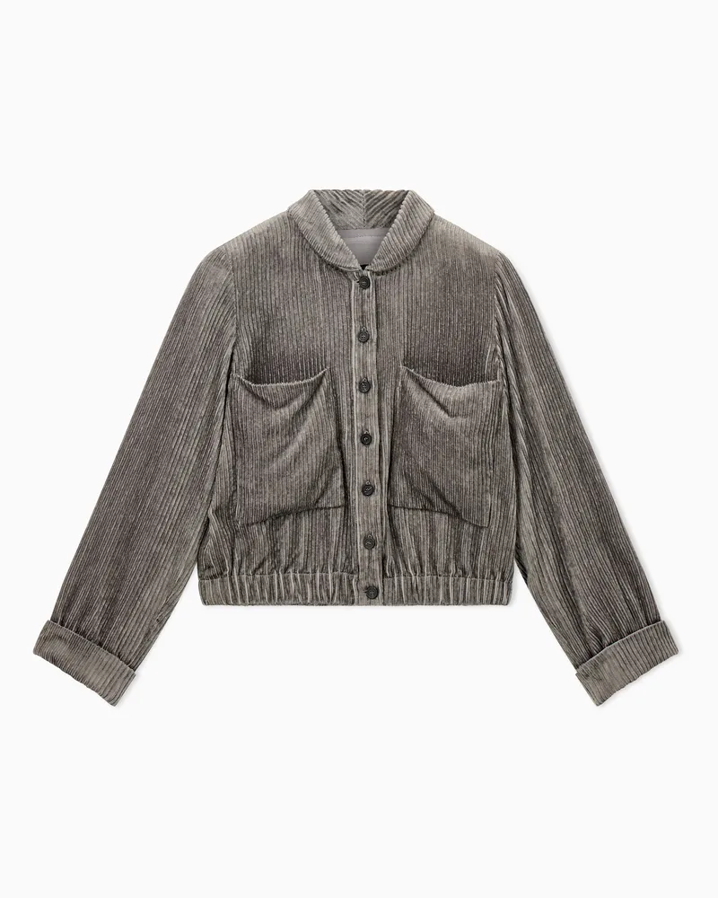Emporio Armani Giacca in corduroy fluido Capsule Signature Grigio