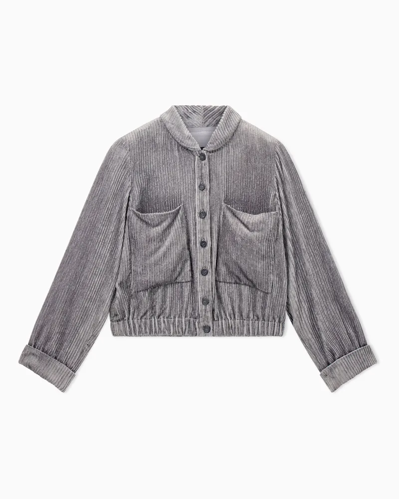 Emporio Armani Giacca in corduroy fluido Capsule Signature Grigio