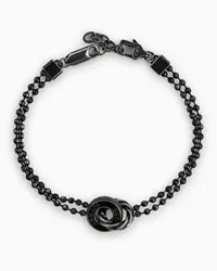 Emporio Armani OFFICIAL STORE Bracciale A Catena In Acciaio Inossidabile Con Finitura Nera Argento