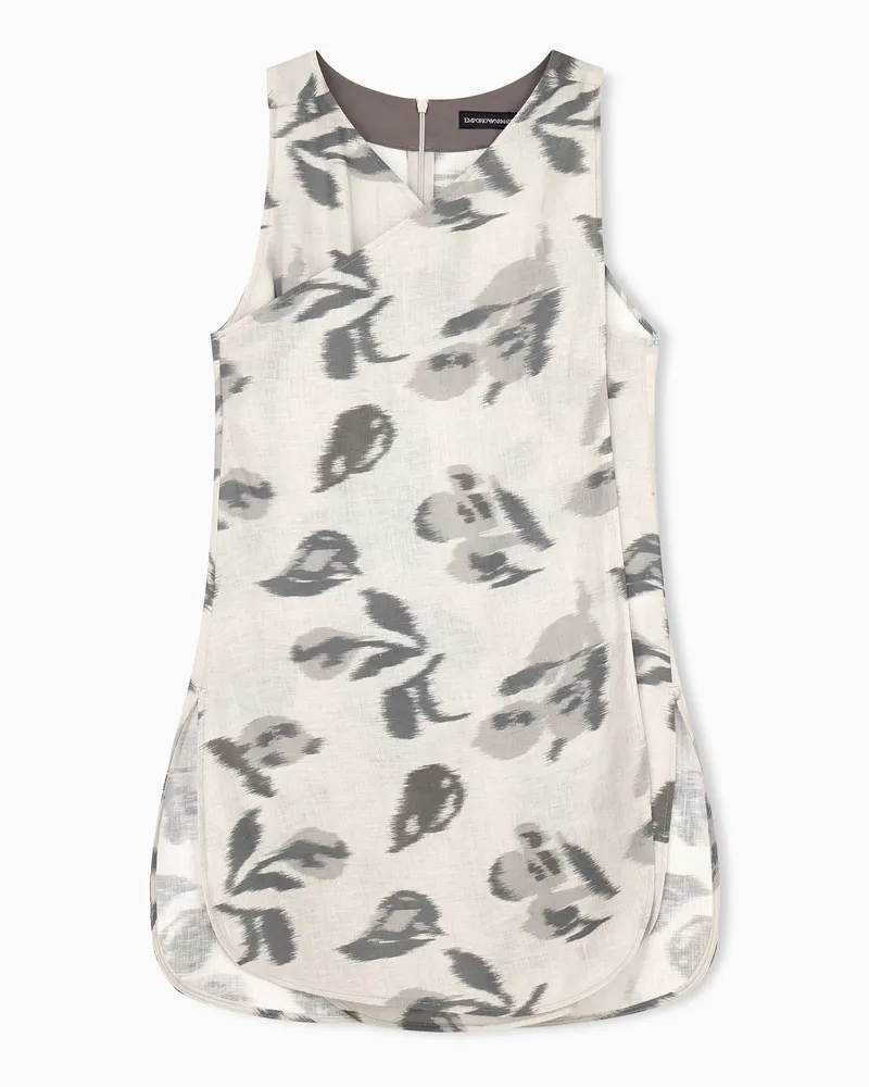 Emporio Armani Top in lino con stampa floreale chiné Fantasia