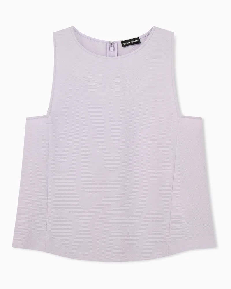 Emporio Armani Top senza maniche con scollo tondo e zip nascosta Viola