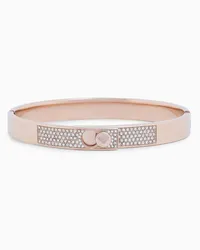 Emporio Armani OFFICIAL STORE Bracciale Rigido In Acciaio Inossidabile Tonalità Oro Rosa Con Cristalli Incastonati Oro