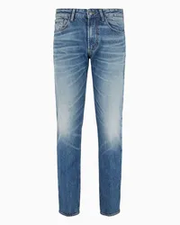 Emporio Armani OFFICIAL STORE Jeans J06 Slim Fit In Denim Stretch Rinse Wash Con Trattamento Effetto Dirty Blu