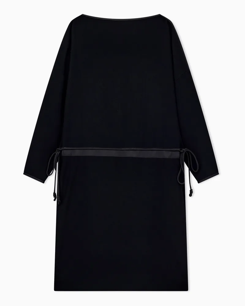 Emporio Armani Abito in cady tecnico con coulisse in vita Nero
