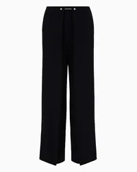 Emporio Armani OFFICIAL STORE Pantaloni In Enver Satin Con Chiusura Piercing Nero