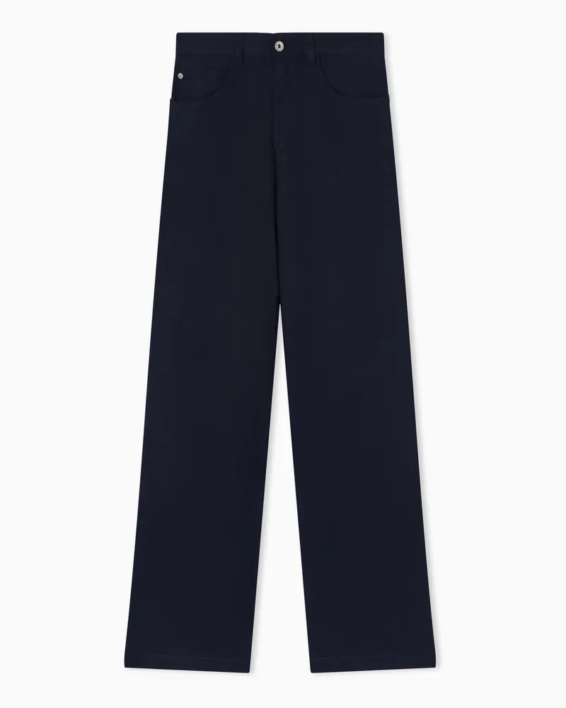 Emporio Armani Pantaloni J14 in lino regular fit Blu