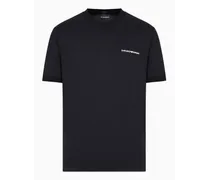 Emporio Armani OFFICIAL STORE T-shirt In Jersey Light Con Ricamo Logo E Profili A Coste Nero