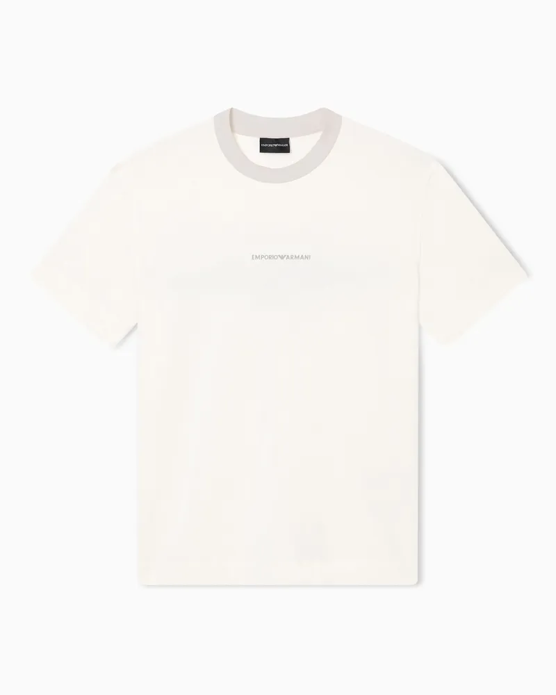 Emporio Armani T-shirt in jersey heavy con ricamo EA Generation Beige
