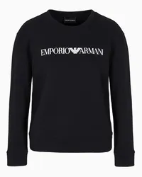 Emporio Armani OFFICIAL STORE Felpa In Jersey Organico Con Logo Asv Blu