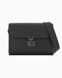 Emporio Armani OFFICIAL STORE Borsa A Tracolla Con Patta In Pelle Bottalata Nero