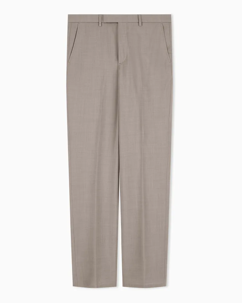 Emporio Armani Pantaloni in fresco lana tropical natural stretch Beige