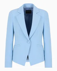 Emporio Armani OFFICIAL STORE Giacca In Cady Crepe Con Revers Azzurro