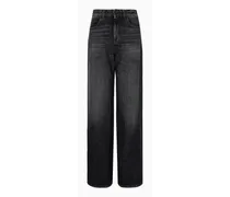 OFFICIAL STORE Jeans J8b Vita Alta Wide Leg In Denim Vintage Look Con Tag Logo