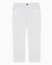 Emporio Armani OFFICIAL STORE Pantaloni Cinque Tasche J06 In Cotone Stretch Bianco