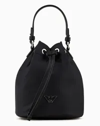 Emporio Armani OFFICIAL STORE Borsa Secchiello In Nylon Riciclato Travel Essential Nero