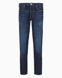 Emporio Armani OFFICIAL STORE Jeans J75 Slim Fit In Denim Stretch Stone Wash Con Trattamento Effetto Dirty Blu