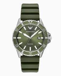 Emporio Armani OFFICIAL STORE Orologio World Explorer In Silicone Verde A Tre Lancette Con Data Verde