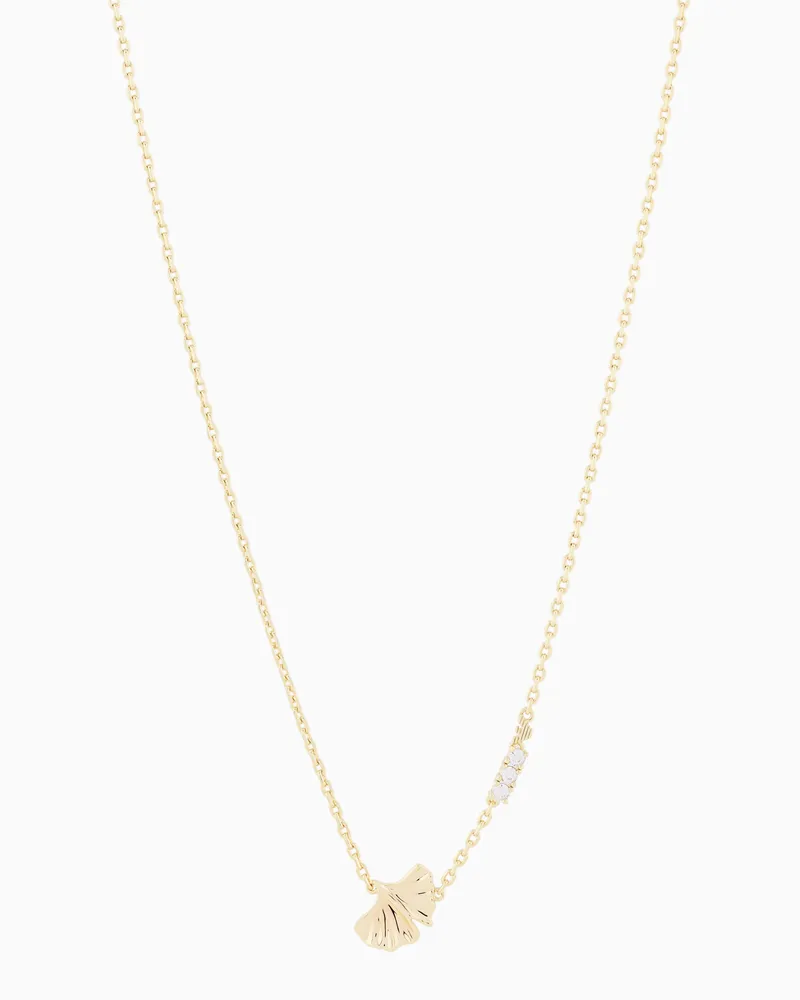 Emporio Armani Collana con ID in ottone color oro Multicolore