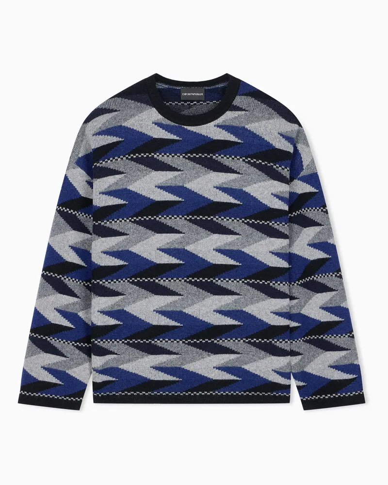 Emporio Armani Maglione jacquard in misto lana Fantasia