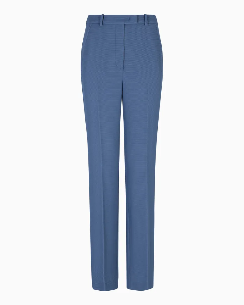 Emporio Armani Pantaloni in tessuto tecnico trama wafer ASV Azzurro