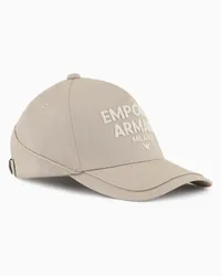 Emporio Armani OFFICIAL STORE Cappello Da Baseball Con Piping E Maxi Logo In Rilievo Grigio