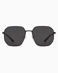 Emporio Armani OFFICIAL STORE Occhiali Da Sole Unisex Forma Pilot Asian Fit Nero