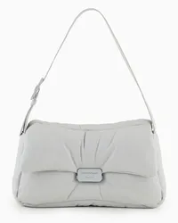 Emporio Armani OFFICIAL STORE Maxi Borsa A Spalla Baguette In Nappa Puffy Grigio